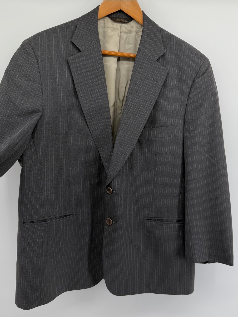 Paul Stuart Charcoal Pinstripe Two-Button Blazer